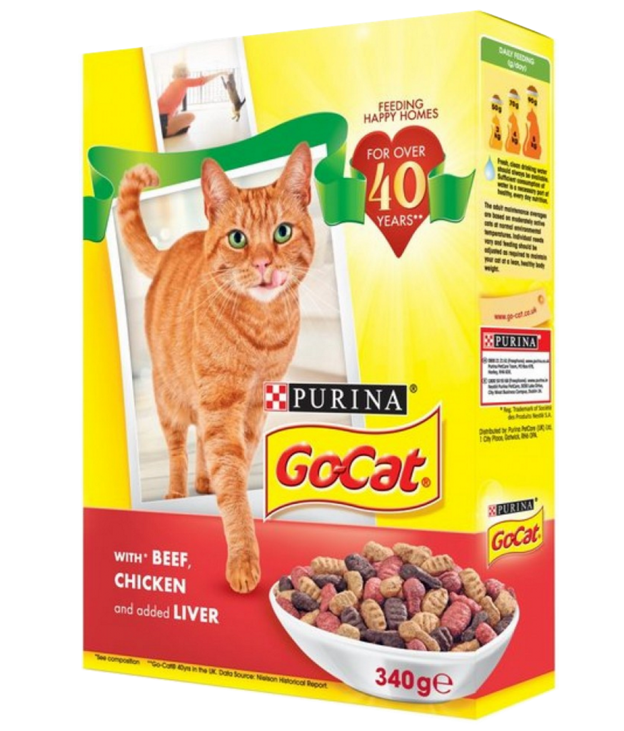 Purina Go Cat Adult Cat Food Beef, Chicken and Liver (340gm