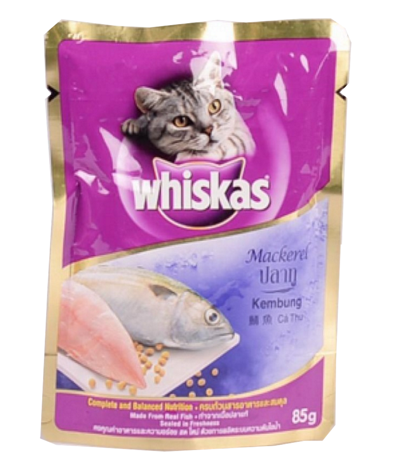 Whiskas Pouch Cat Food Real Fish Mackerel (85g)