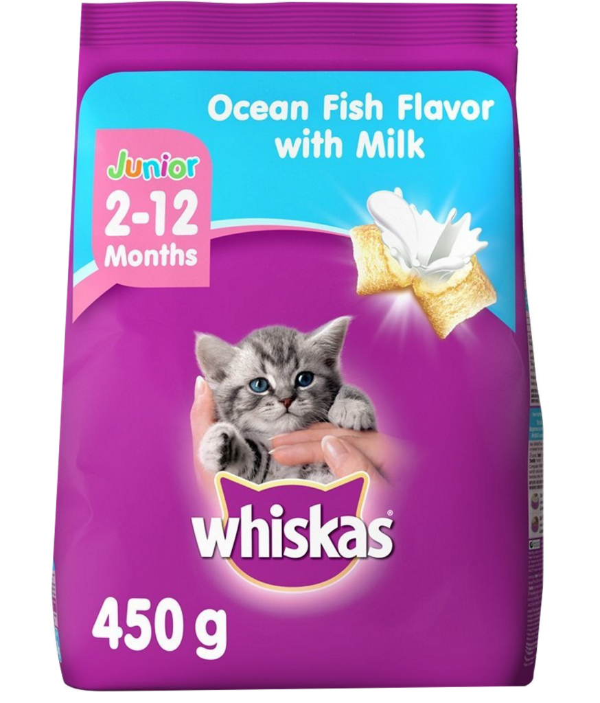 Whiskas Junior Cat Food Ocean Fish and Milk (Kitten) 450gm