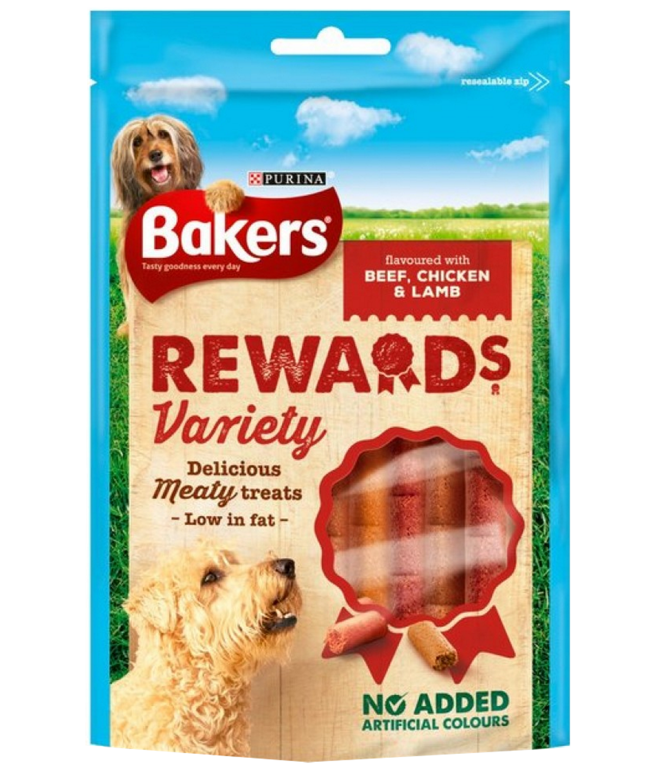 Bakers Rewards Variety Dog Treats with Tasty Beef Chicken and Lamb 100gm