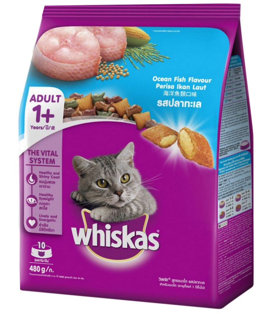 Whiskas Adult Cat Food Ocean Fish Flavour (450gm)