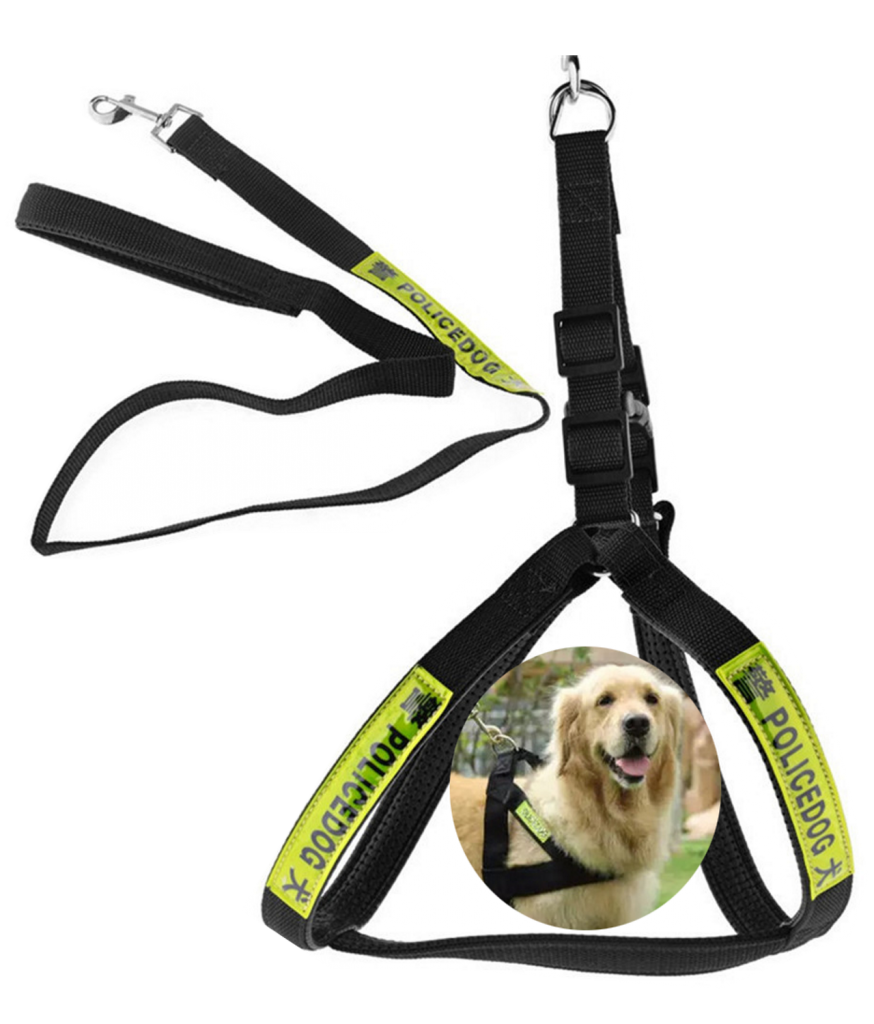 Dog Harness Collar Leash Police Dog Medium
