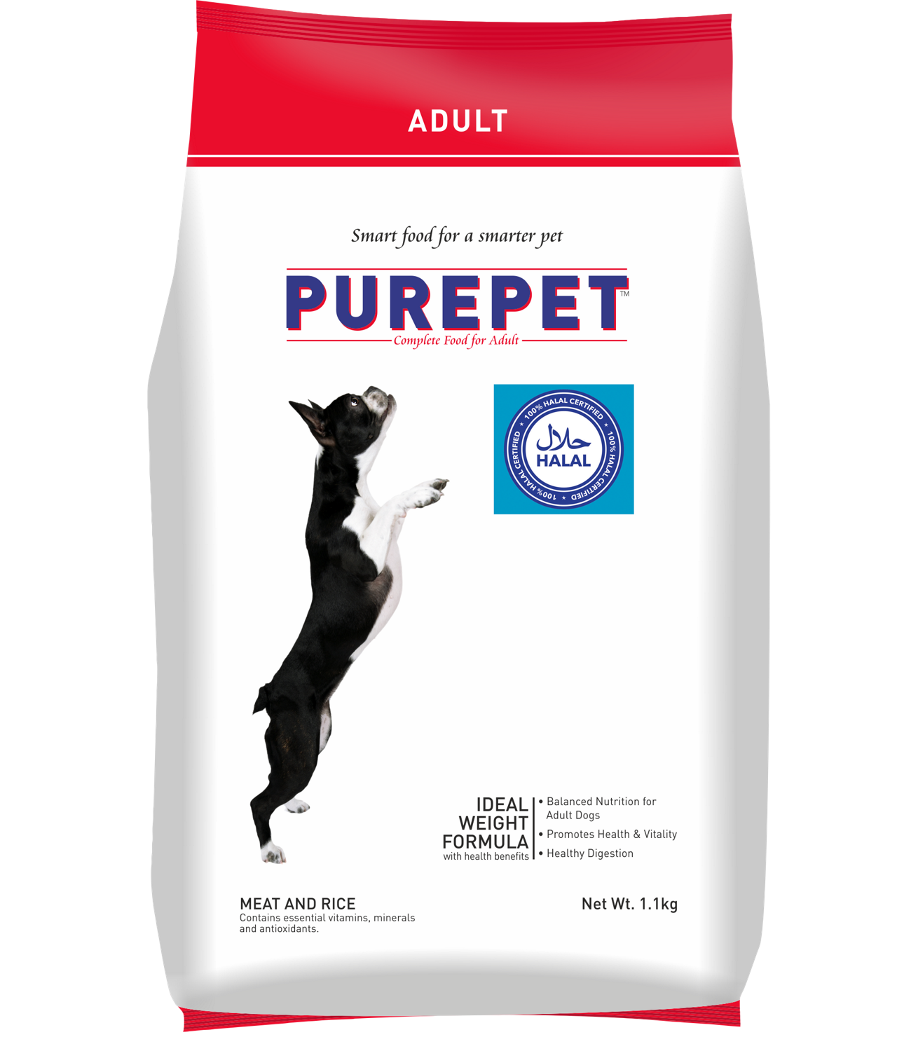 Drools Purepet Adult Dog meat and Rice Flavour 1.1kg