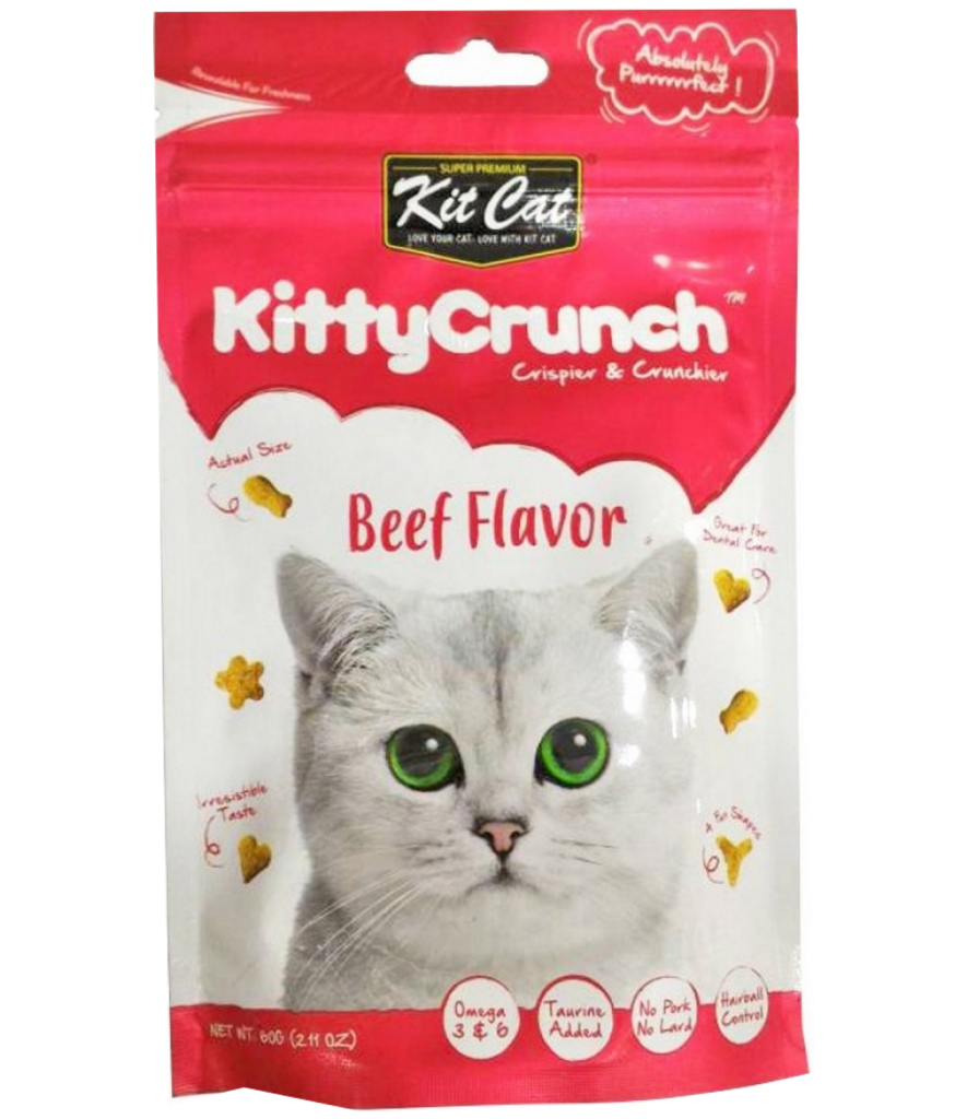 Kit Cat Kitty Crunch Beef Flavor Cat Treats 60g