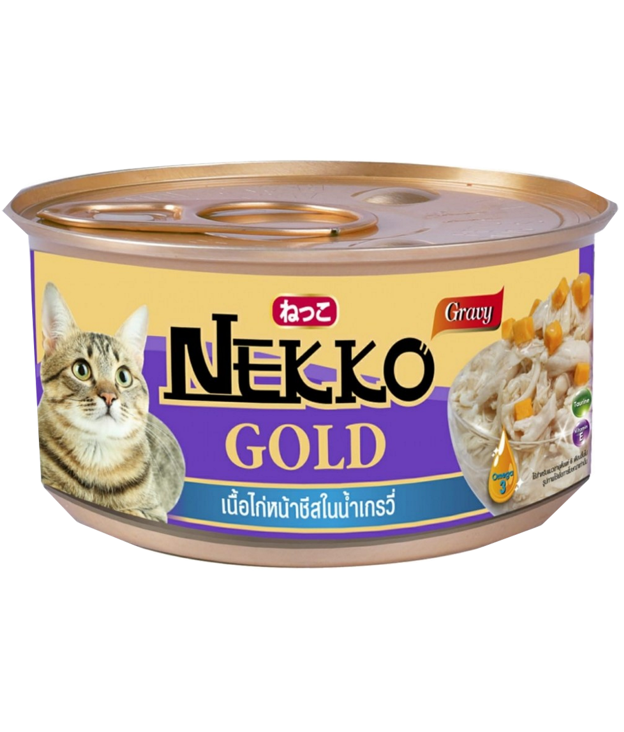 Nekko Gold Canned Cat Food Chicken Topping Cheese In Gravy 85gm