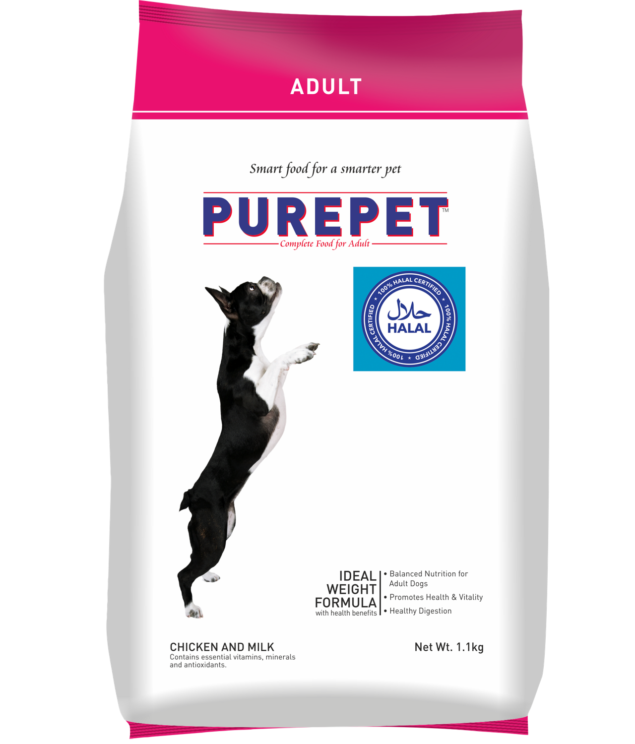 Drools Purepet Adult Dog Food chicken and milk Flavour 1.1kg