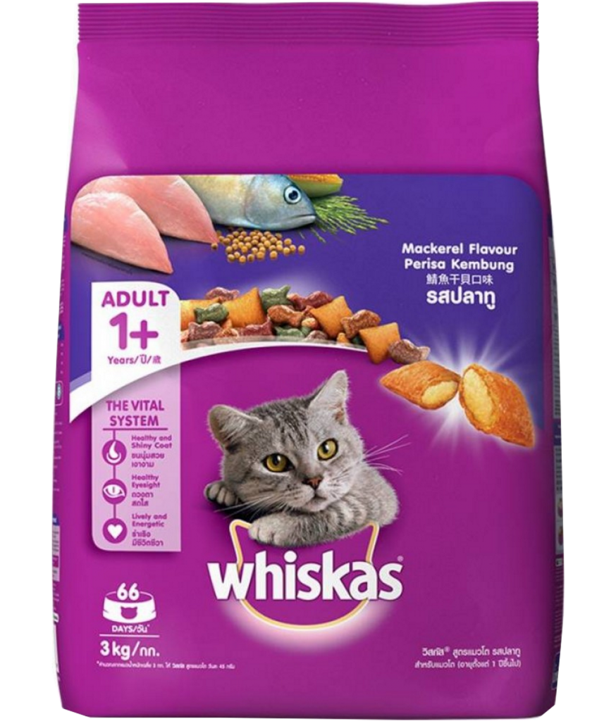 Whiskas Adult Cat Food Mackerel 3kg