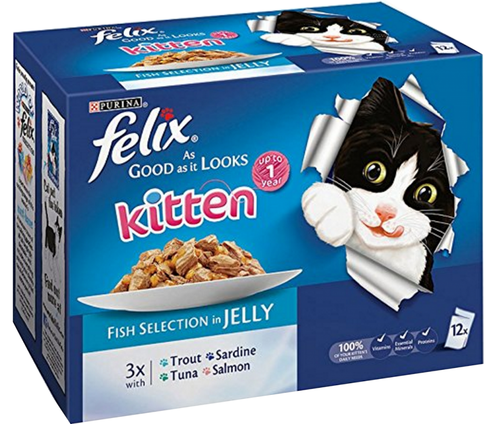 Felix Pouch Kitten Mixed Selection in Jelly 12x100gm
