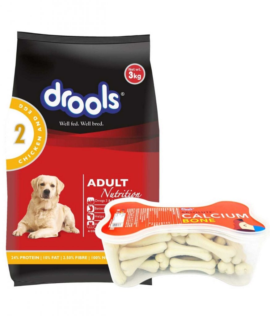 Drools Adult Dog Food Chicken And Egg 3kg (20 pcs Bone Combo Free