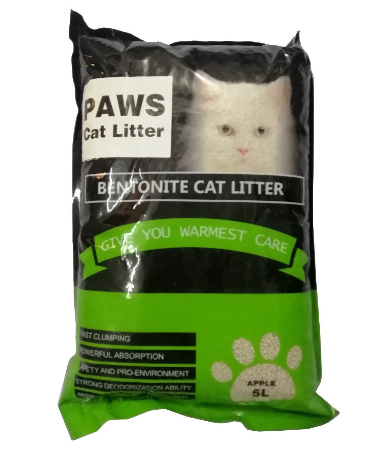 Paws Bentonite Cat Litter Apple Flavour 5ltr