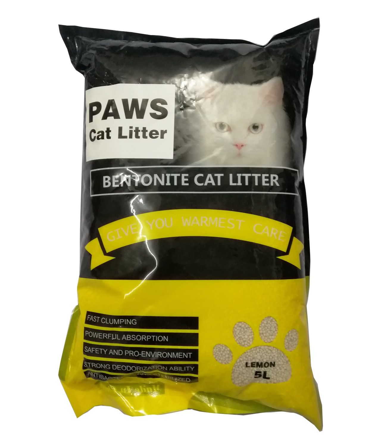 Paws Bentonite Cat Litter Lemon Flavour 5ltr | Poshaprani.com