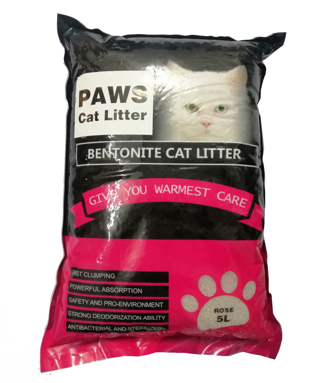 Paws Bentonite Cat Litter Rose Flavour 5ltr