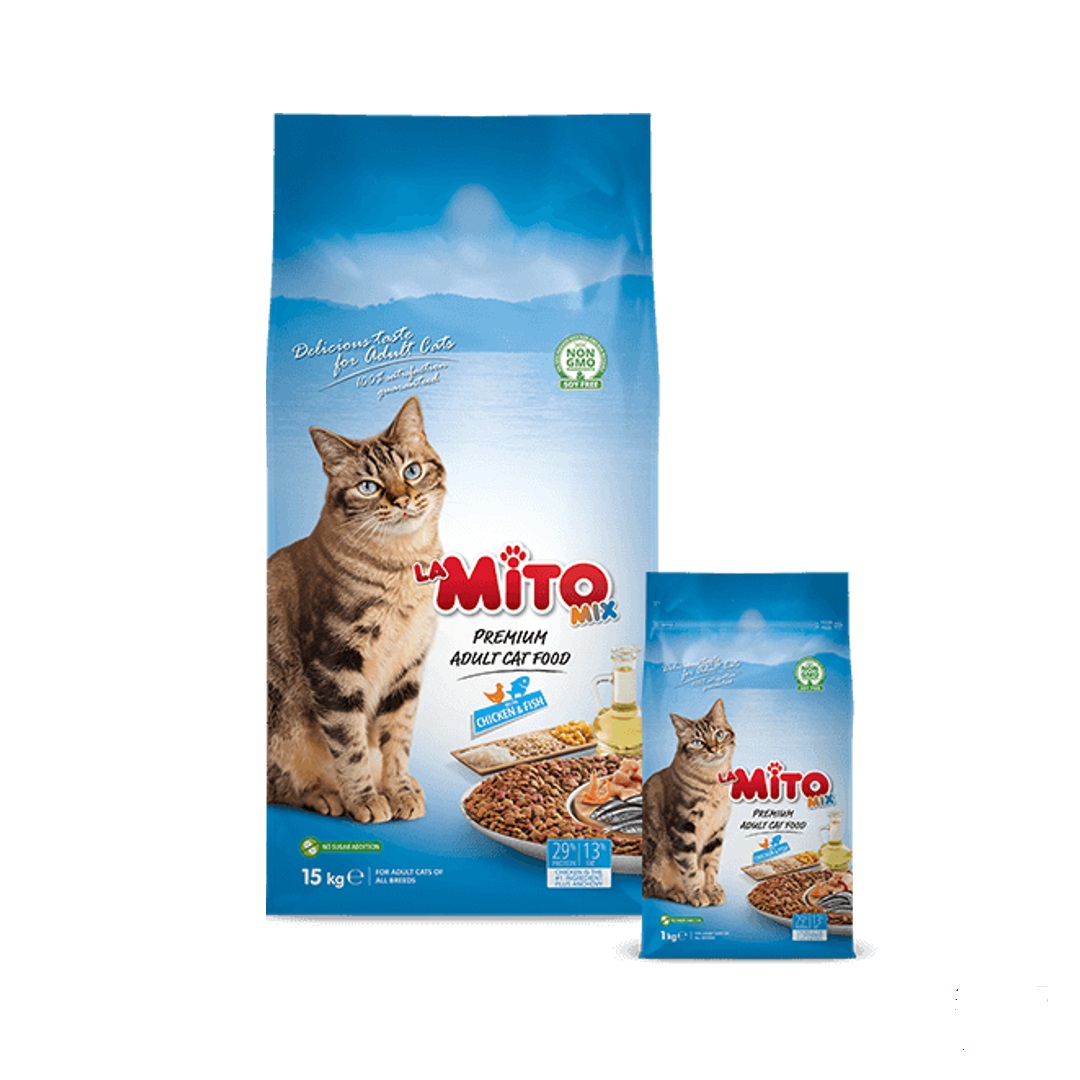 Mito Mix Adult Cat Food Chicken and Fish 1Kg | Poshaprani.com